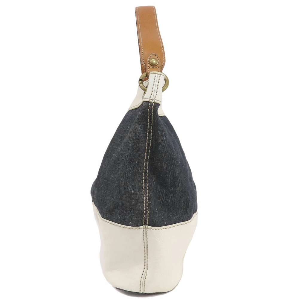 Burberry Blue Label One Shoulder Hobo Bag Leather Denim - Picture 3 of 11